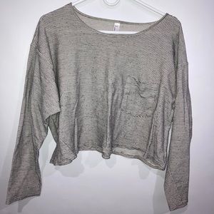 American Apparel Striped Long Sleeve Crop Top